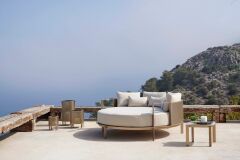 Magic Face Home Garden Sola Özel Tasarım Yuvarlak Havuz Başı Divan Dış Mekan Aile Şezlongu