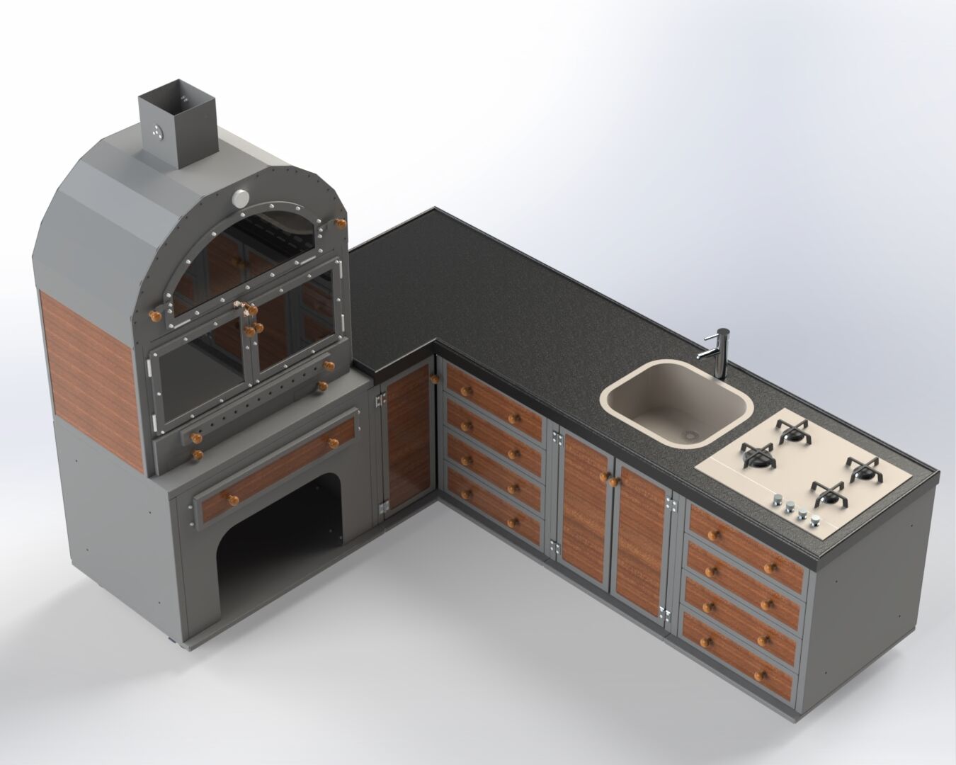 Forge Barbekü 200*260 Cm Köşeli Sistem